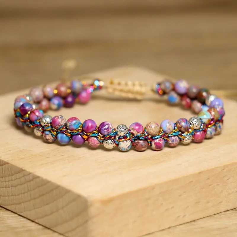 4mm Imperial Jasper for Women Jewelry Natural Purple Sea Sediment Jasper Yoga Healing Stone C251105