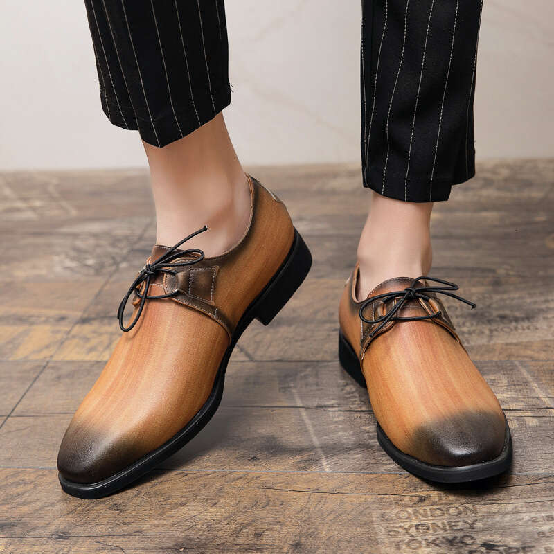 Large sizes 38-48, gradient color shoes, men's casual trend, personalized small leather shoes