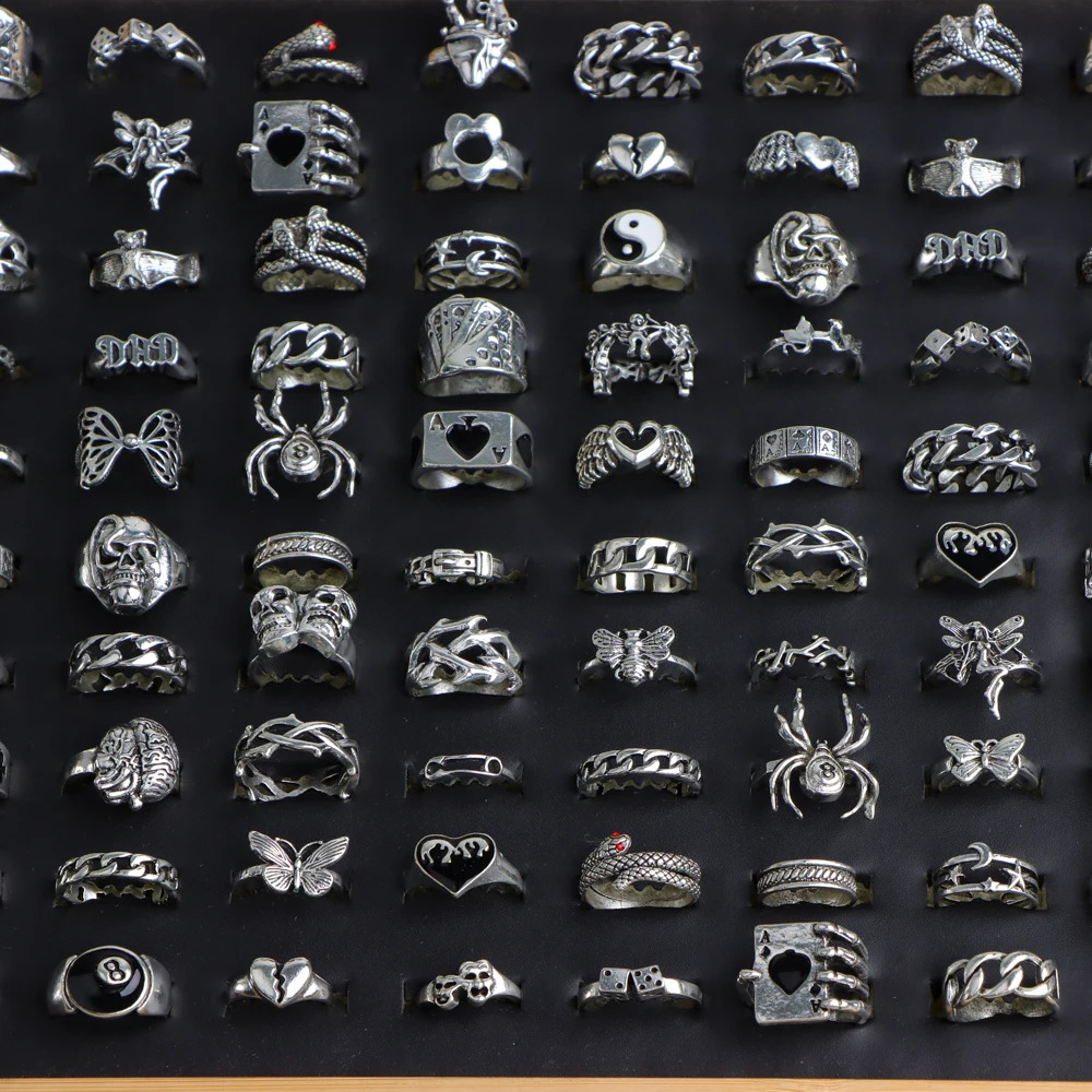 203050PcsLot Fashion Vintage Punk Gothic Rings for Women Men Retro Animal Hop Hip Party Gifts Finger Jewelry Mix Style 251031