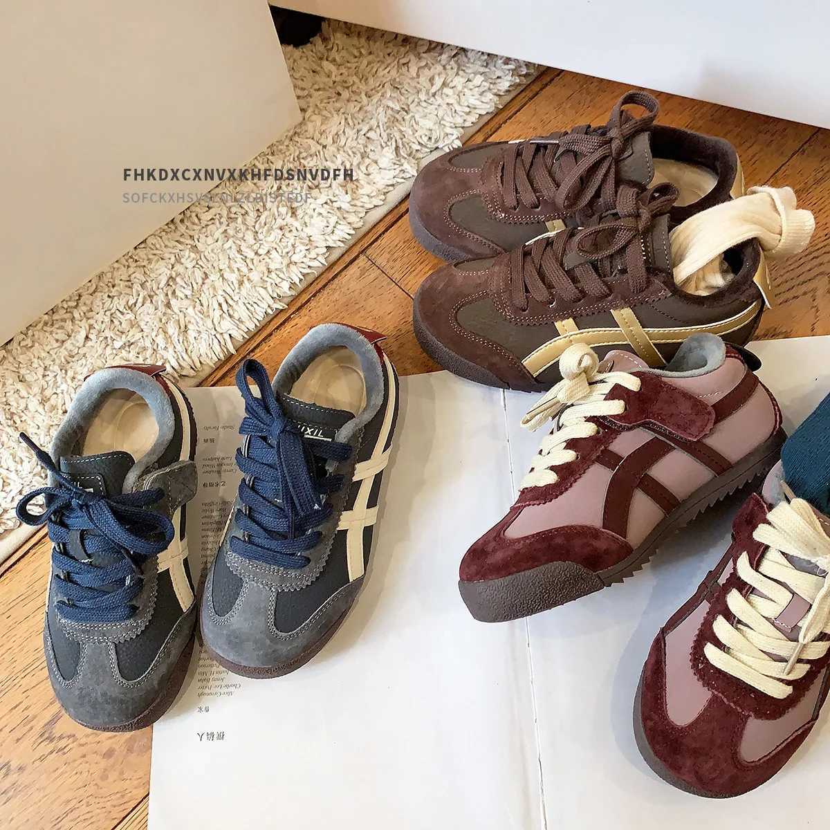 Color matching trendy winter classmate childrens moral training shoes velvet childrens baby shoesT251105