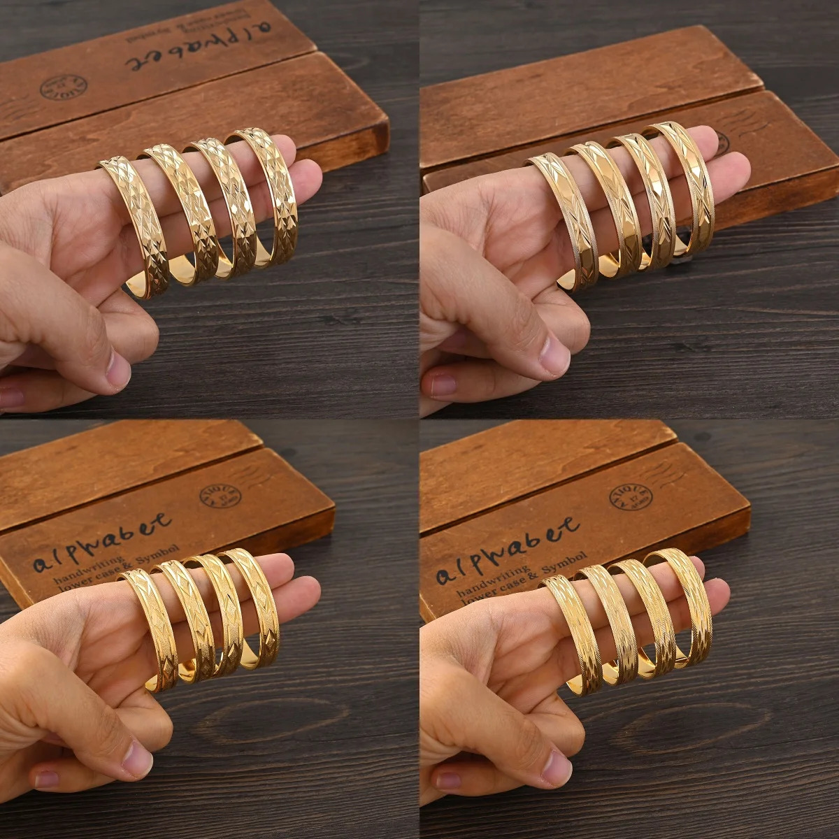 4 pcs Dubai Gold Color Exquisite and Beautiful Bangle Children 45MM Small Bracelets for Baby Birthday Gifts 251031