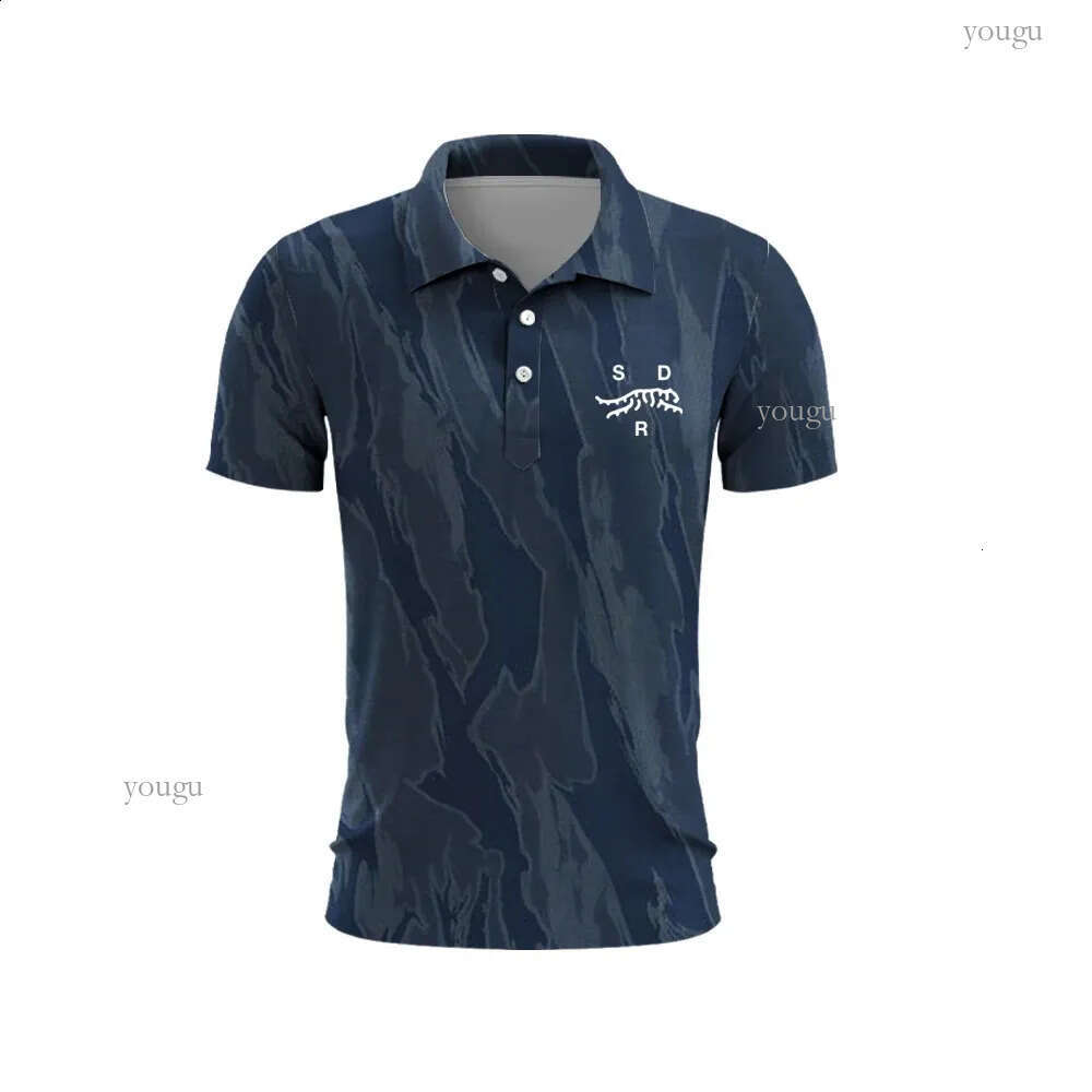 Tiger Woods Golf shirt Sun Day Red Dark blue Cypress Tonal Tiger Camo Polo shirt Men summer quick drying golf button up T-shirt 240712