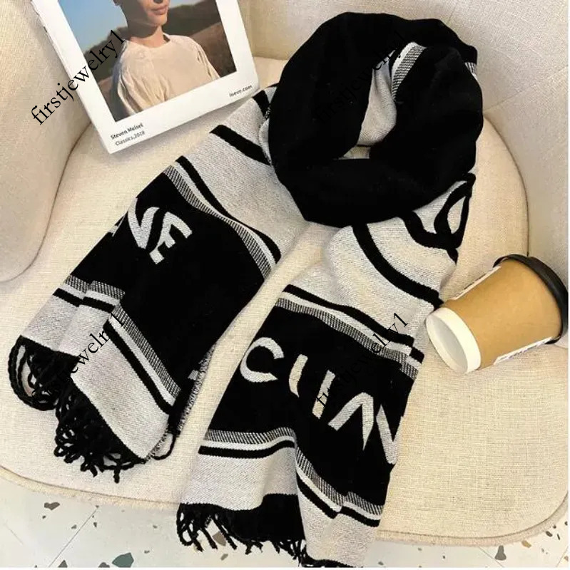 luxury designer scarf wool scarfs autumn and winter men women warm Interwoven patternb comfortable touch senior fashion process channelscarf channellys cc 43b