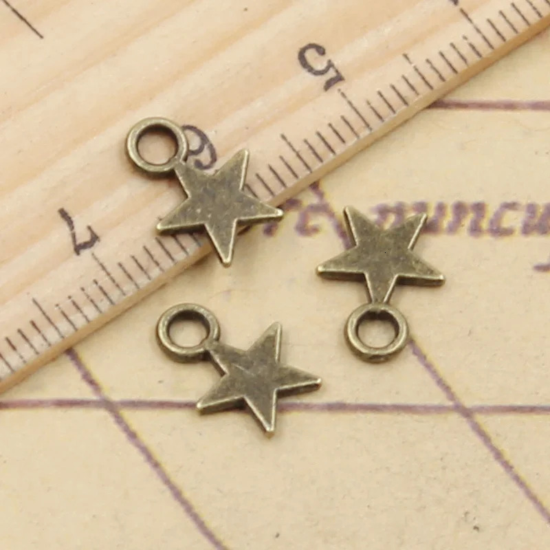 30 Charming Star 11x8mm Xizang Silver Pendant Antique Jewelry Making DIY Handicrafts 250325