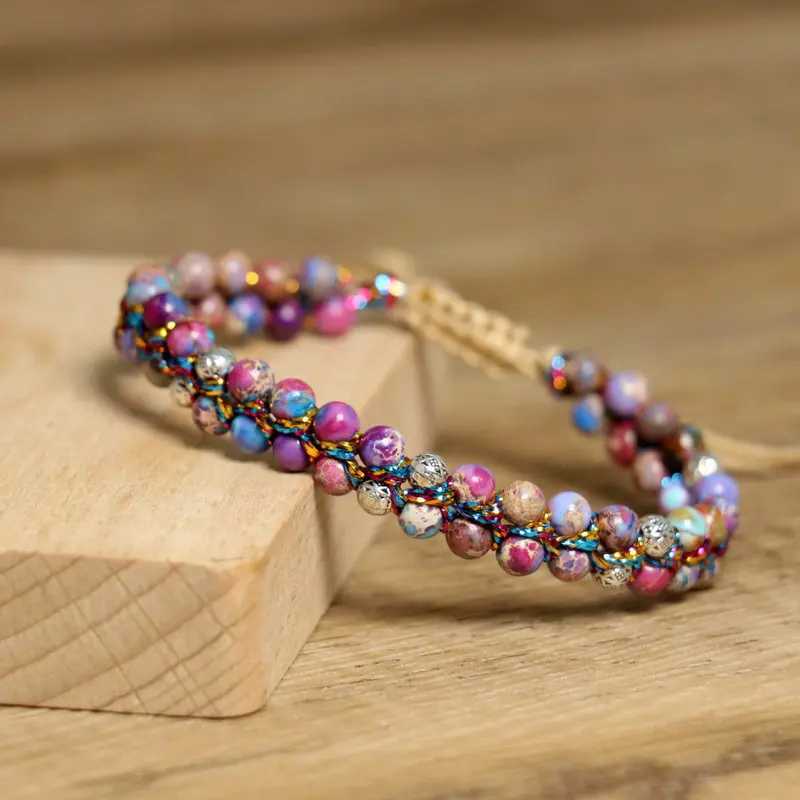 4mm Imperial Jasper for Women Jewelry Natural Purple Sea Sediment Jasper Yoga Healing Stone C251105