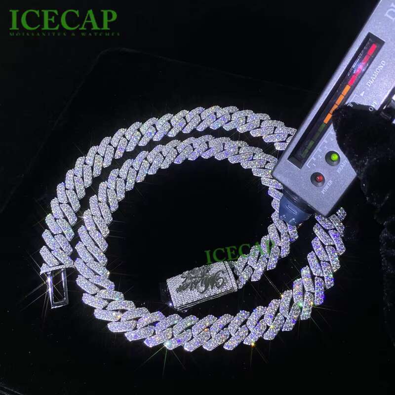 Real Custom White Gold Diamond Cuban Link Chain Necklace for Men VVS Moissanite Name Necklace 925 Sterling Silver Jewelry