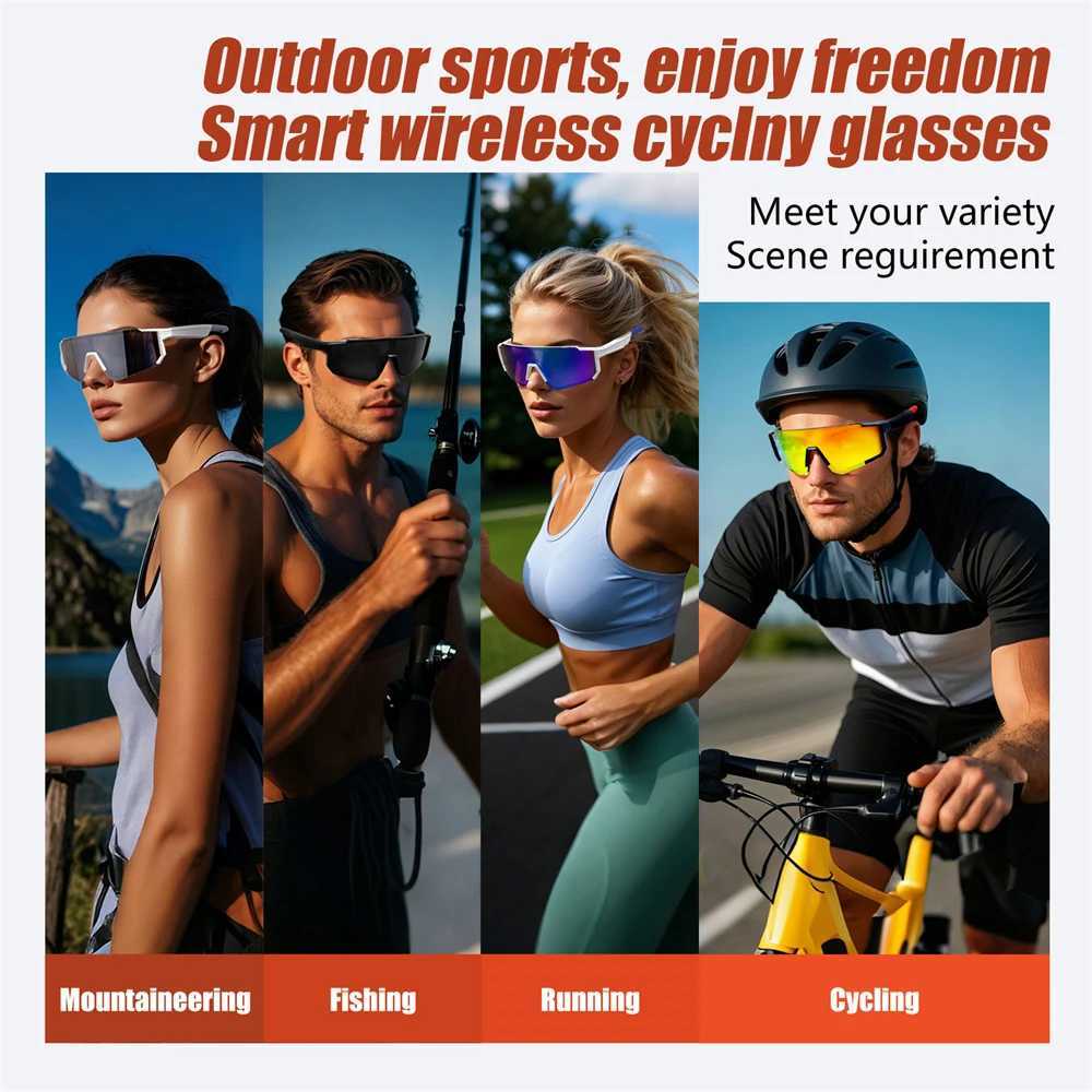 Smart Cycling Glasses Men Bluetooth UV400 Polarized Sunglasses Man AI Voice Intelligent Call Music Play Camera REMote K251104