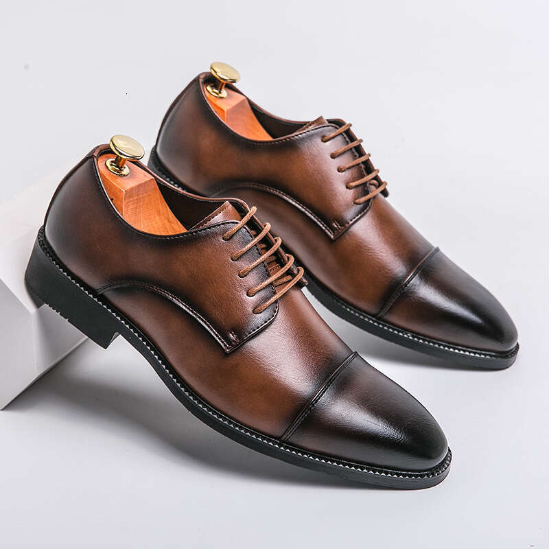 Large size new casual leather fashionable business dress British style men's wedding shoes, dinner shoes