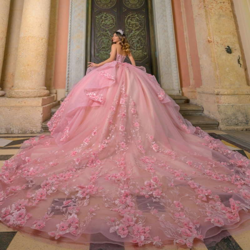 Pink Shiny Quinceanera Dresses Off The Shoulder Applique Flower Beads Party Birthday Sweet 16 Dress Vestidos 15 Anos