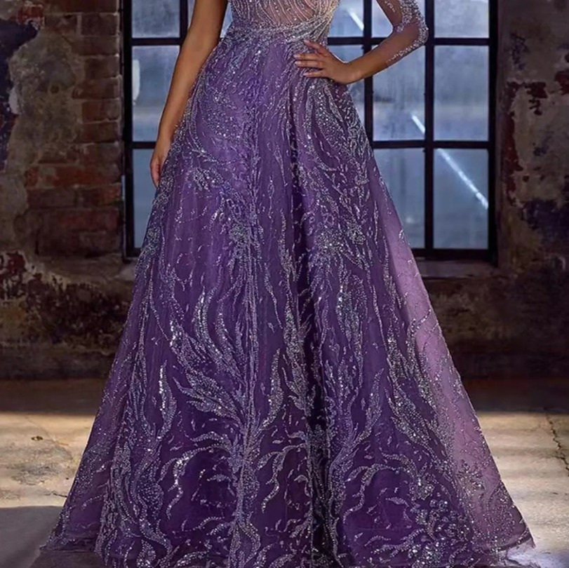 Sexy Prom Dresses for Black A Line One Shoulder Sequined Crystlas Evening Gowns Women Special Occasion Robes Customized N05