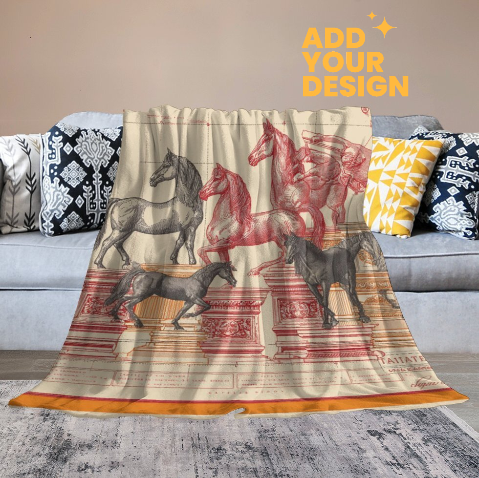 Custom H Designer Horse blanket blanket throw cashmere vibration blanket copert Home Travel Throw Summer Air Conditioner Beach home bedding blankets t