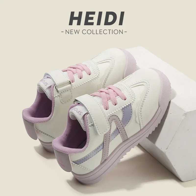 Spring Autumn Children Soft Soled Sneakers Casual Board Girls Forrest Gump Shoes Boys Color Blocked Low Top Velcro White ShoesT251105