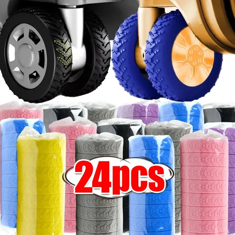 224pcs Luggage Wheels Protector Wheels Caster Shoe Trolley Case Reduce Noise Silent Caster Sleeve Luggage Suitcase Accessories 251031