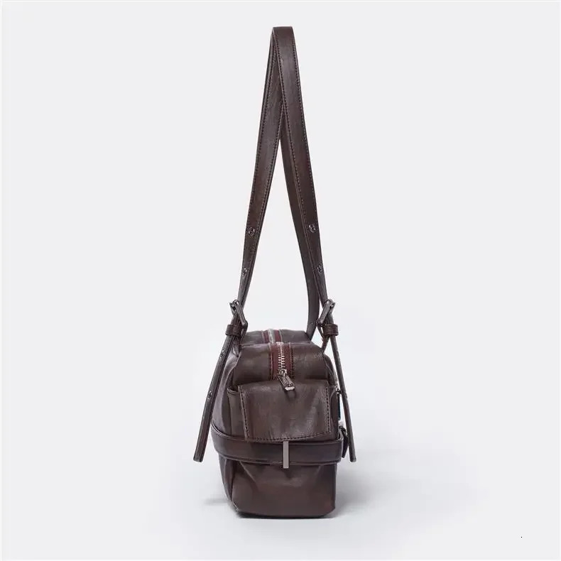 2025 Korean n Soft Leather Crossbody Bag Womens Saddle Bag Underarm Bags Four Colors Small Bag Sli Trendy Handbag 251031