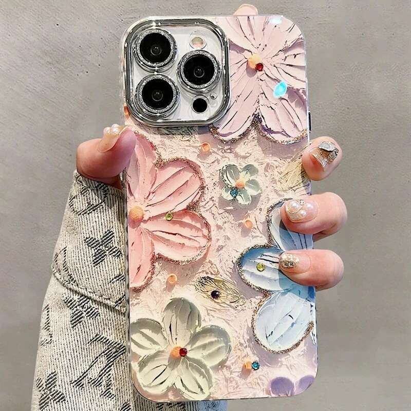 wers Glitter Laser Phone Case For iPhone 16 Pro Max 15 14 Plus 13 12 11 Dia Soft Shockproof Lens protection Cover
