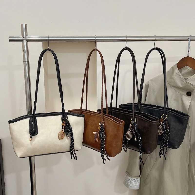 PU Leather Shoulder Bag for Women Y2K Simple Fashion Girl Handbag Large Capacity Female Crossbody Bag SolidColor Retro Tote Bags Z251104