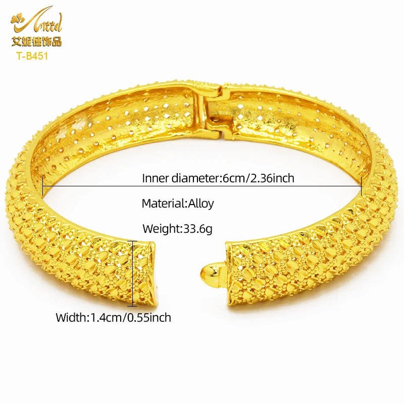 ANIID Dubai Gold Color Bangles For Women Bridal Charm Bracelet Nigerian Wedding Gift African Jewelry Party 251031