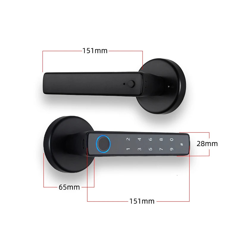 Tuya Smart Fingerprint Door Lock knob Bluetooth Wireless Digital Door Lock Keyless Entry Door Lock Home Security Remote Lock 250402