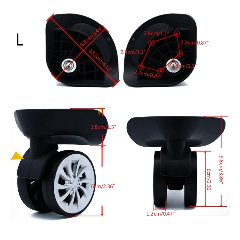 A57 Trolley Case Luggage Wheels Luggage Swivel Left and Right Wheels DIY Suitcase Replacement Parts for Most Suitcases 251031
