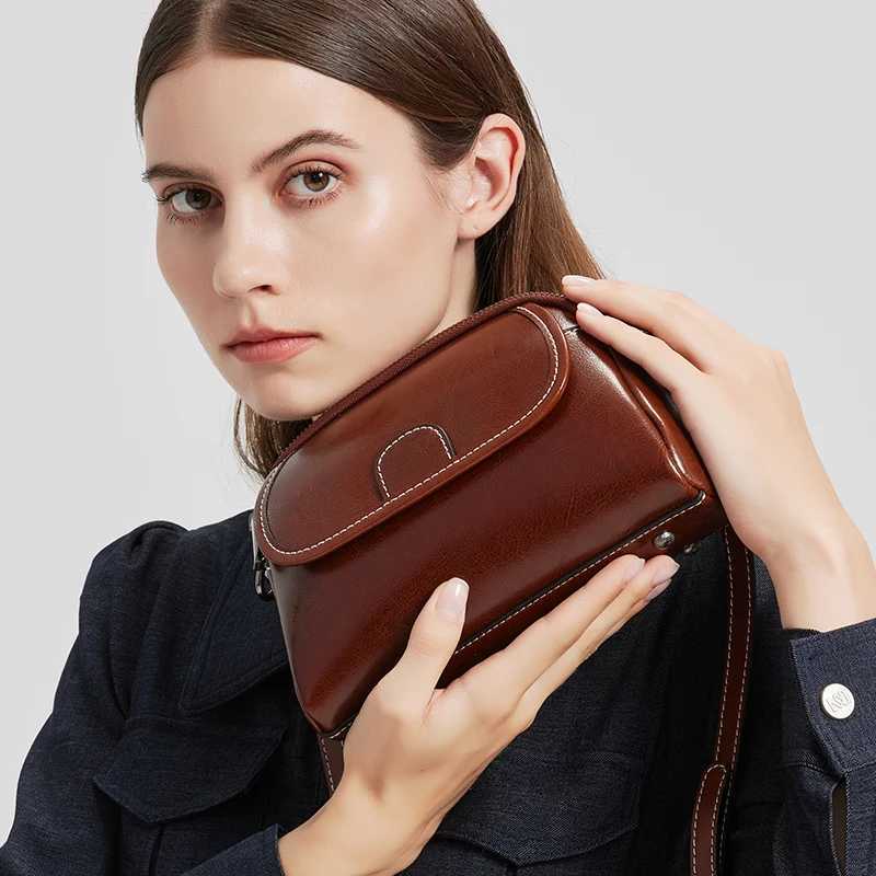 Womens Genuine Leather Handbag Fashionable Versatile Shoulder bag Multicolor Cowhide Crossbody Bag Women Mini cross bag Z251104