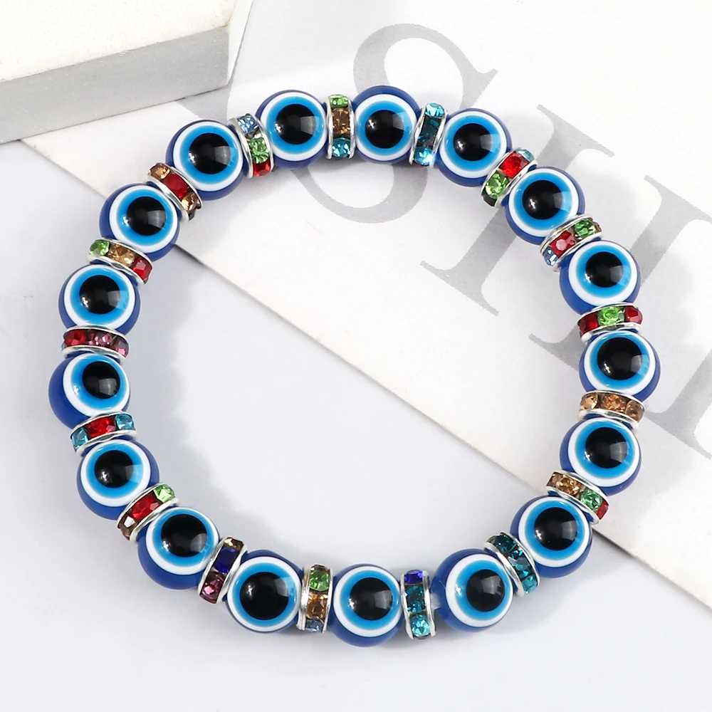 10mm Lucky Blue Evil Eye Palm Butterfly Owl Elephant Pendant Charm Crystal Resin Beadeds for Women Men Jewelry C251105