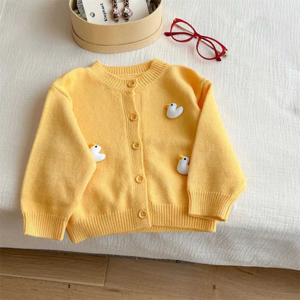 Childrens Clothing Girls Knitted Sweater Autumn New Childrens Cardigan Three-dimensional Doll Cute Coat Girls SweaterT251105