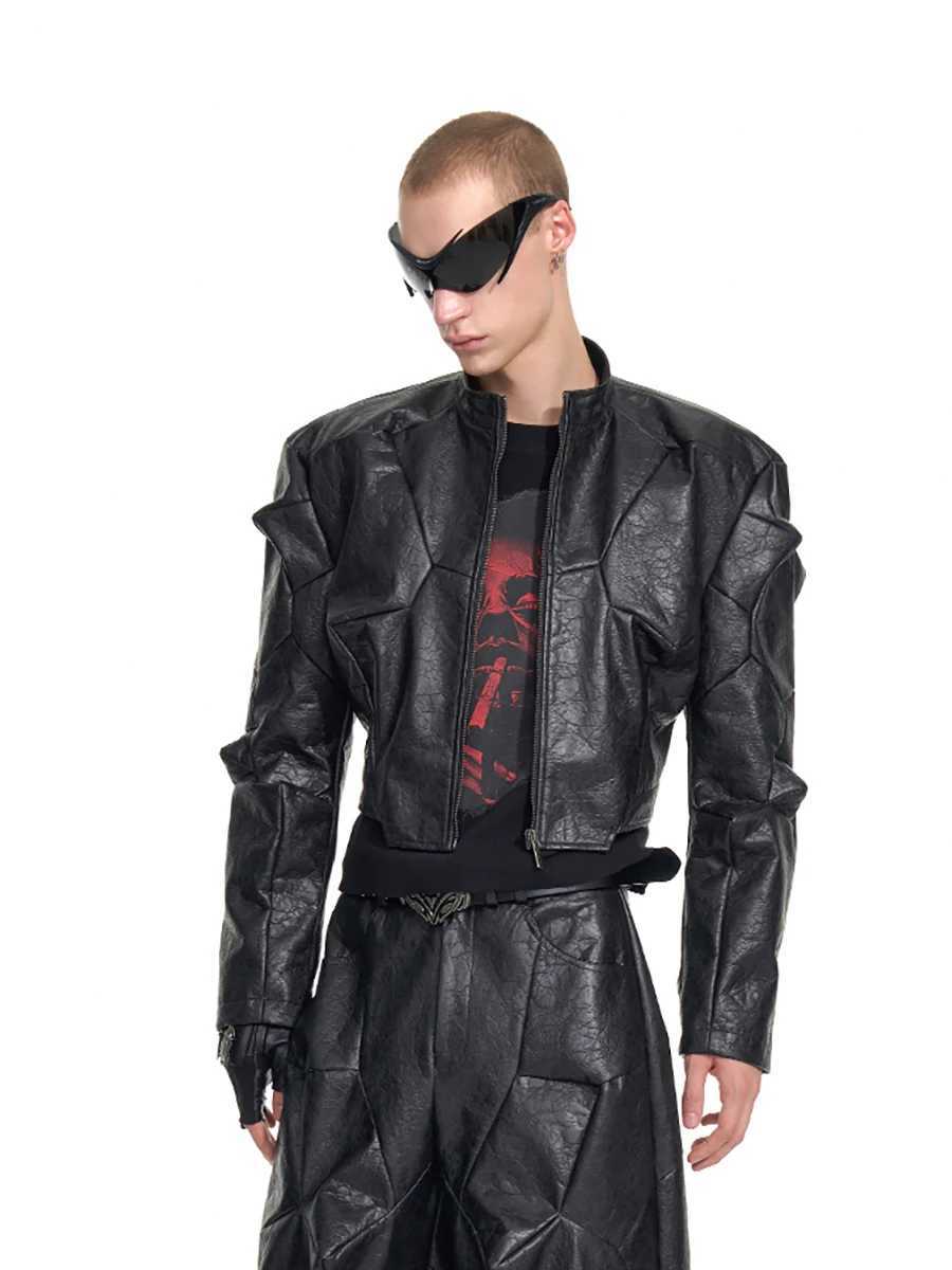 Mauroicardi Spring Autumn Cool Handsome Short Deconstruction Pu Leather Jacket Men Luxury Designer Punk Style Clothes Strtwear C251105