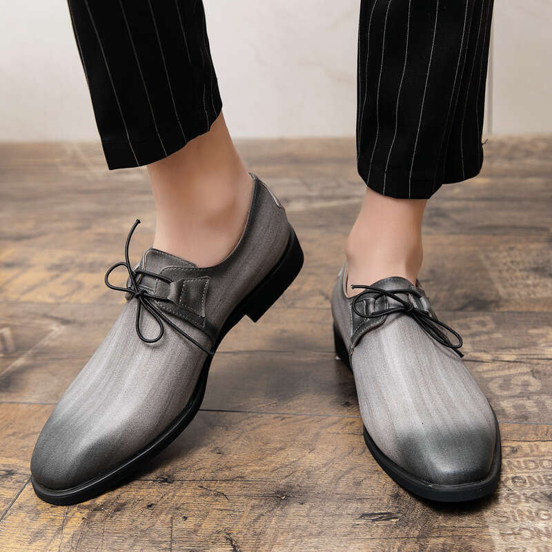 Large sizes 38-48, gradient color shoes, men's casual trend, personalized small leather shoes