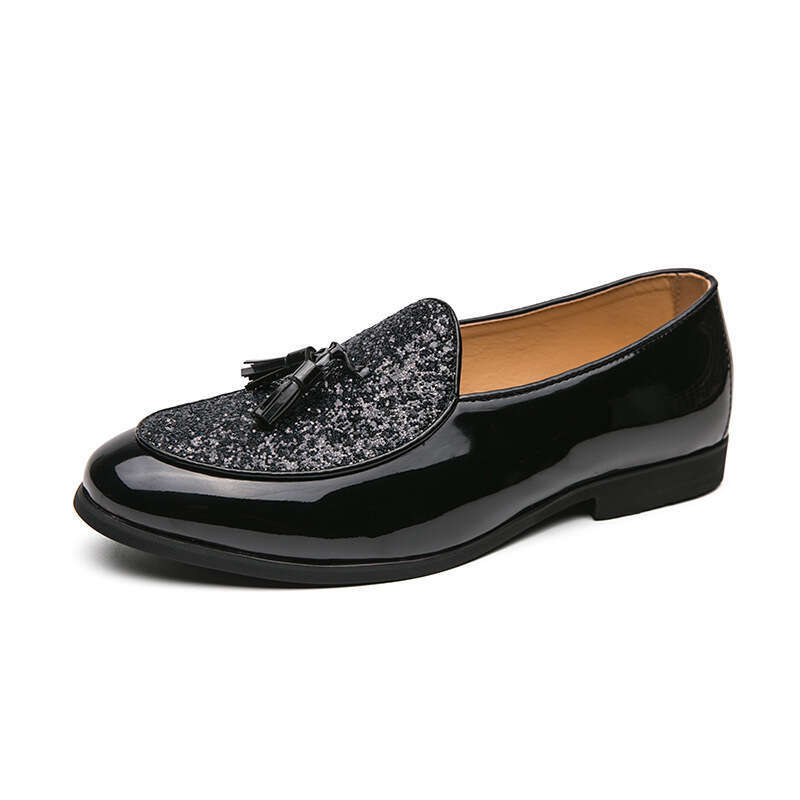 Large size glossy tassel shoes, sizes 38-46, personality trend, night club, British casual hairstylist men's shoes