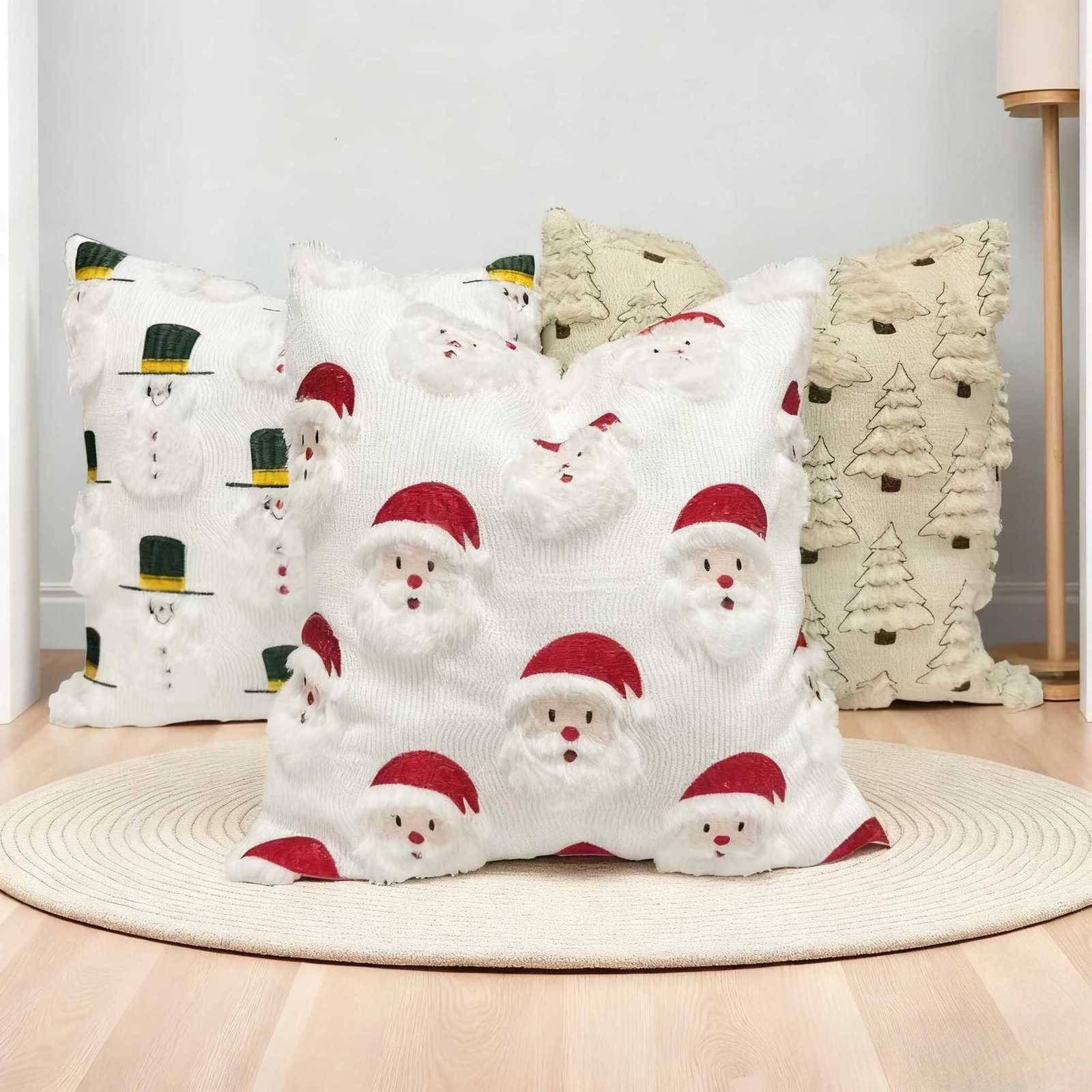 1pc Santa Claus Quilted Throw Pillow Cover Cushion CoverNordic Ins Style Luxury Cute Decorative Pillow Coverdecorative Y251105