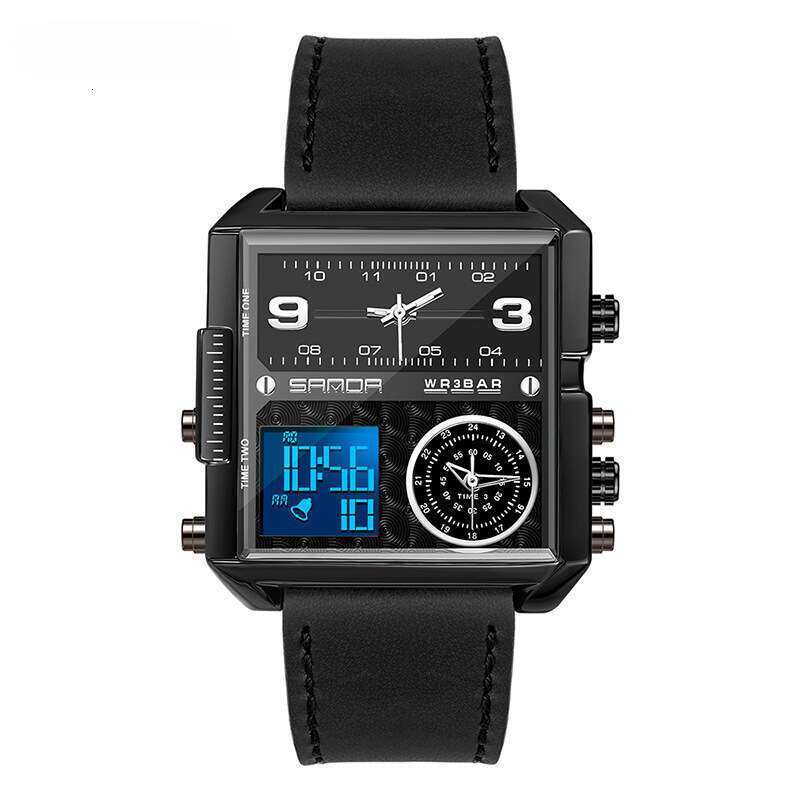 DHwatches Sanda Brand Men's Dual Display Electronic Quartz Watch Live Streaming TikTok