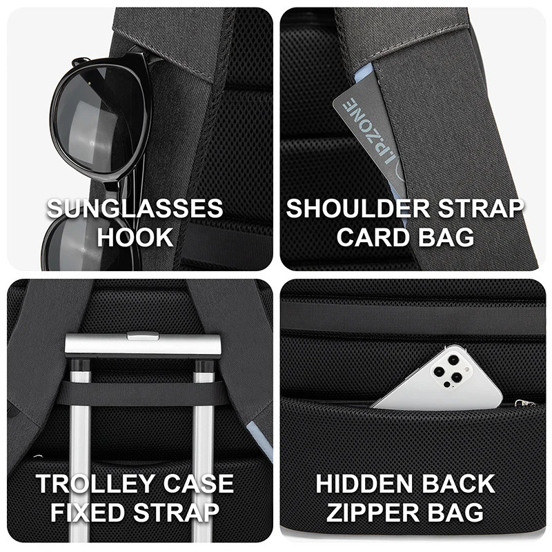 Mens 173 Inch Laptop Backpack for Travel College Backpack Waterproof Notebook Business Shoulder Bag With USB Charging Port 251104