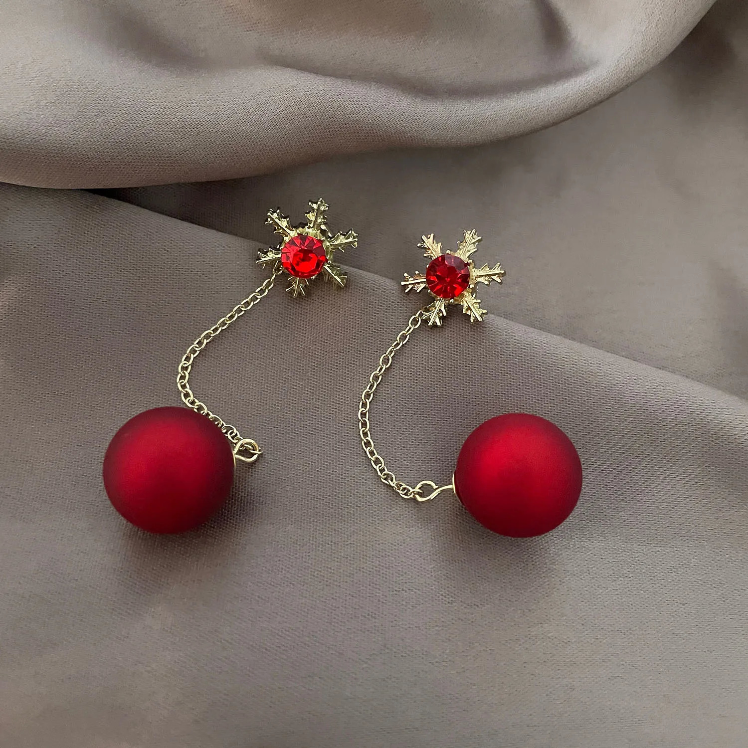 Christmas Red Bow Drop Earring For Women Temperament Heart Flocking Bowknot Christmas Earring Girls Year Festival Jewelry 251131