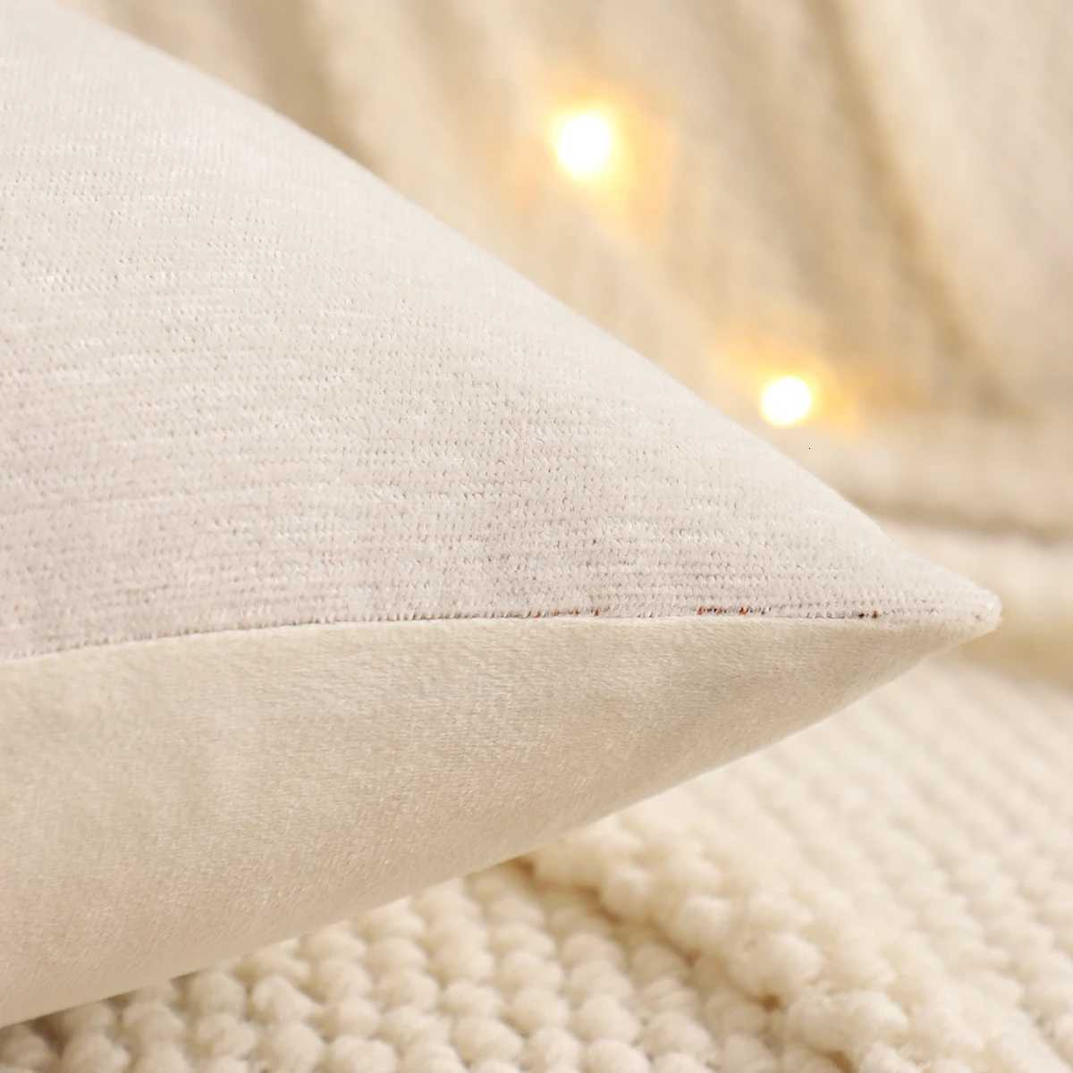 Embroidery Throw Pillow Cover Christmas Decoration Chenille Jacquard Reindeer Winter Farmhouse Home Sofa Living Room Y251105