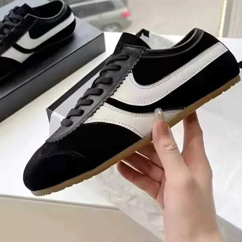 Genuine Leather Lace Up Wens Sneaker Faux Suede Pahwork Trainers Light Cfortable Flats Breathable Non-slip Running Shoes Y251105