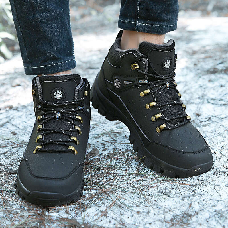 Large size outdoor cotton 39-48 winter fleece hiking snow boots warm sports shoes