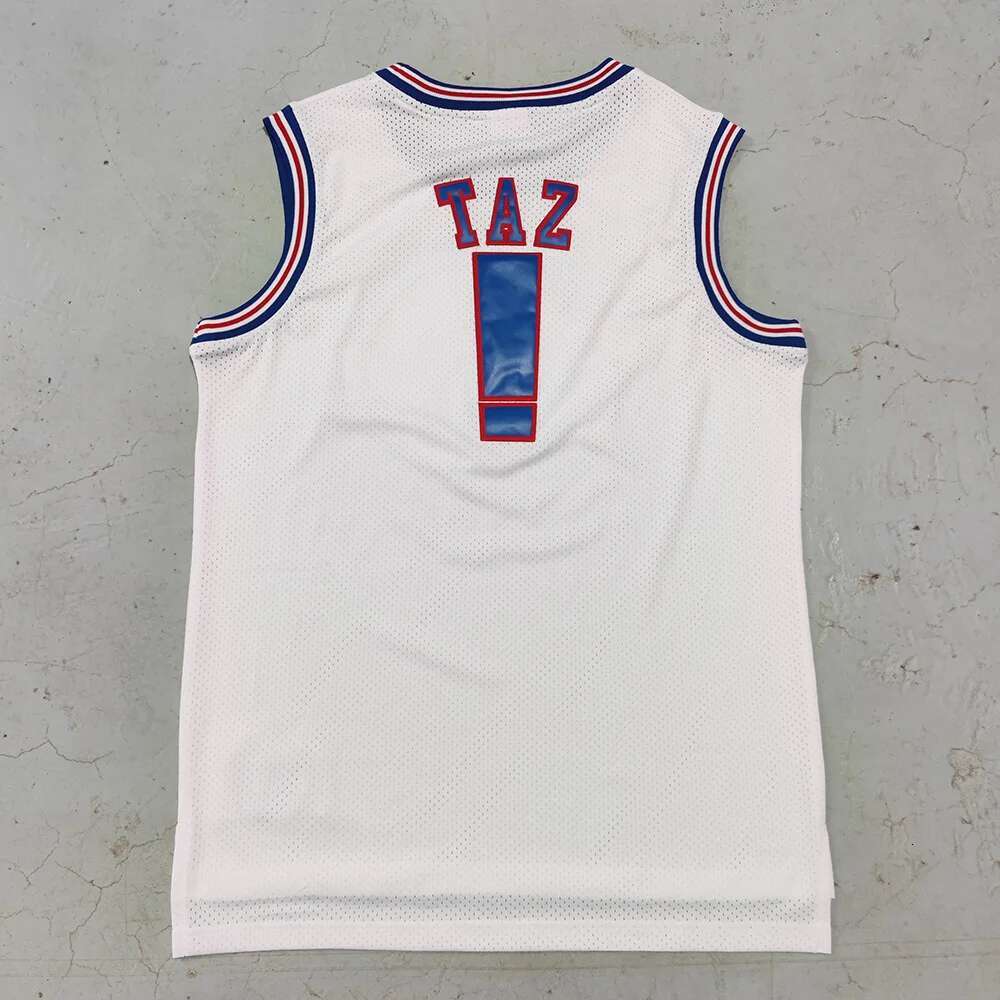 Trillest Space Jam Bugs 1 Lola 10 Murray 22 TAZ D.Duck 2 White Tune Squad Basketball Jersey Men For Halloween Party Clothing