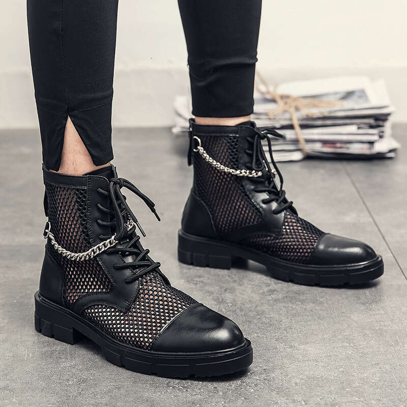 Large size breathable summer 2023, hollow mesh men's for men in sizes 38-46, Martin boots