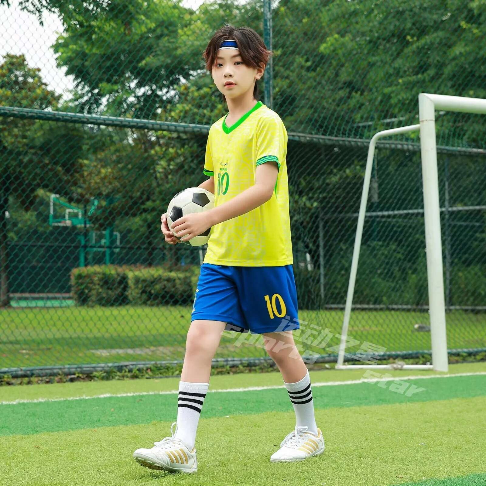 Children's sports suit boy girl Brazilian NeymarFans shirt Training wear games rugby Football Shirt Kids Child Sets Kit uniform