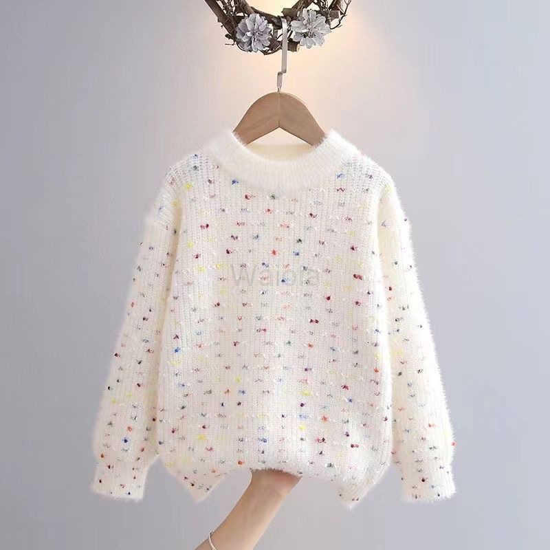 Sanrio Kuromi Sweater for Women Autumn and Winter 2025 New Fashionable Childrens Winter Thick Pullover Knitted Top Base Shirt H251105