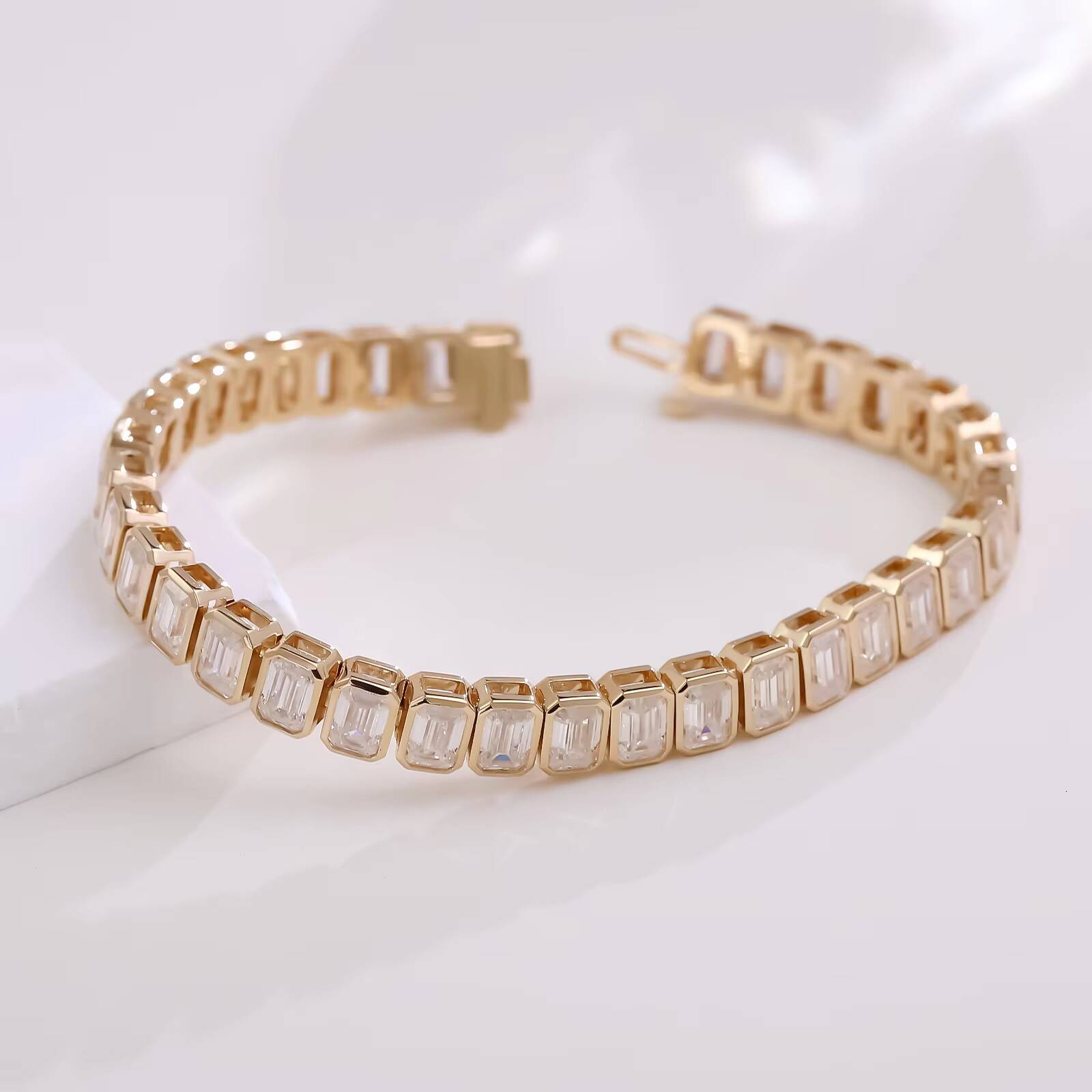 Moissanite Tennis Bracelet 18k Gold Moissanite Tennis Bracelet Gra Moissanite Tennis Bracelet