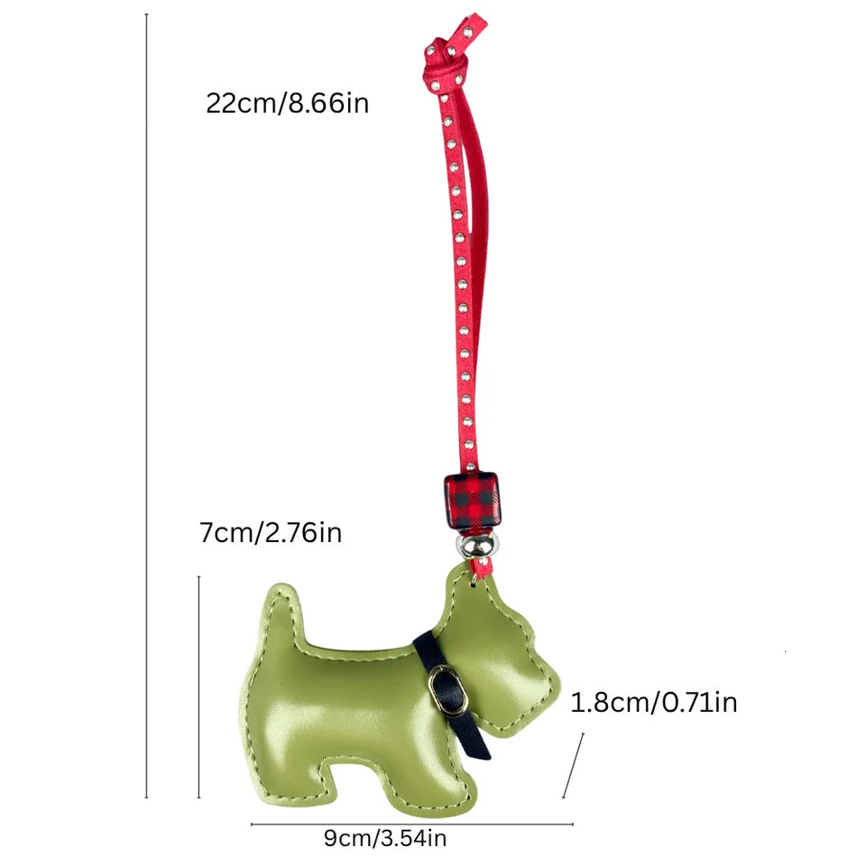 11 colors Cute Leather Schnauzer Bag Charm with Studded Beaded Lanyard Punk ChicPU LeatherIdeal Gift For WomenKids 251105