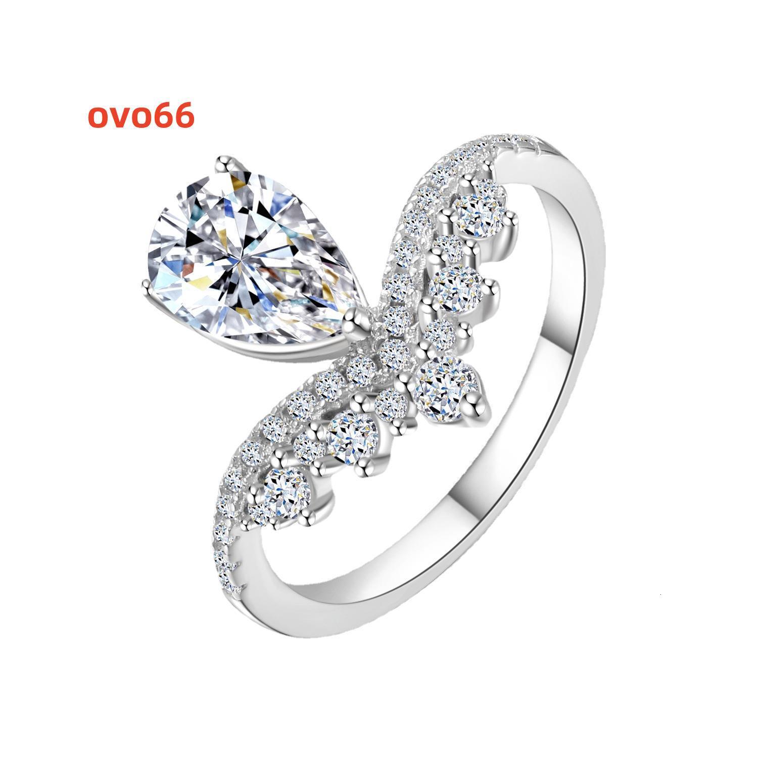 Sterling Silver S925 Moissanite Diamond Ring Luxury High-End Water Drop Design Versatile Wedding Engagement Gift for Ladies