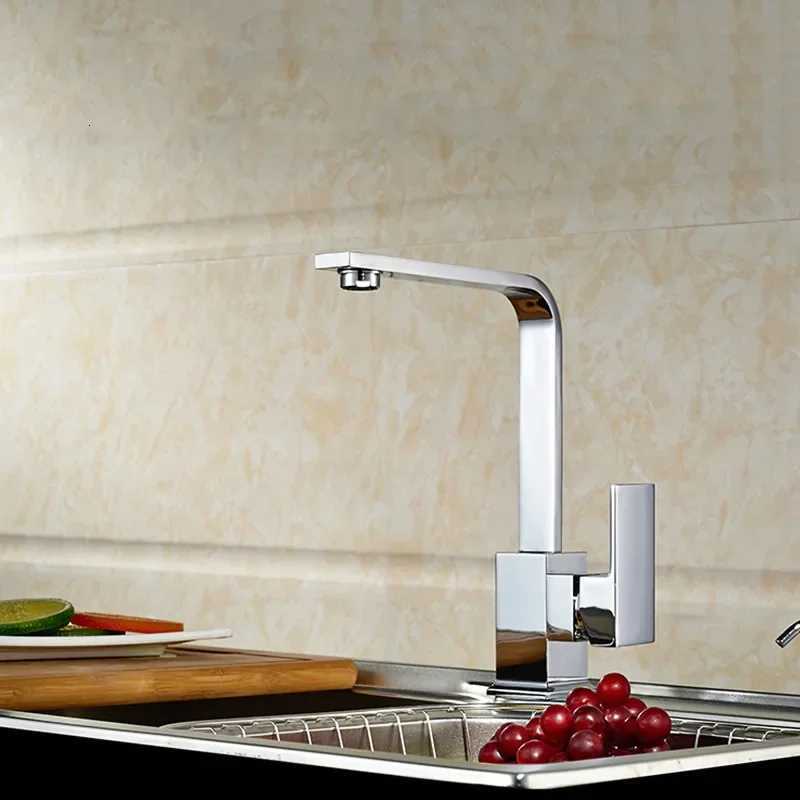 Kitchen Faucets Sink Cold and Hot Mixer Faucet Household Chre Single Hole Single Handle Bathro Faucets Deck Mounted Y251104