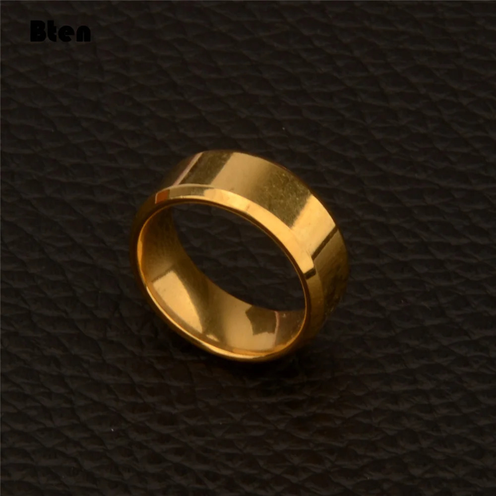 Bten Fashion Charm Jewelry ring men stainless steel Black Gold Silver Color Rings For Women and Men 251031