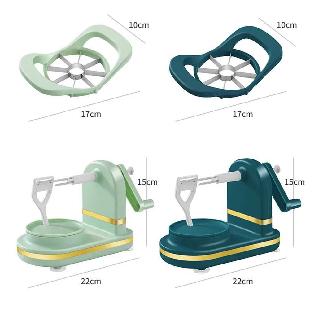 Manual Peeler and Fruit Cutter with Stainless Steel Blades and Suction Cups Perfect for Easy Kitchen Use C251105