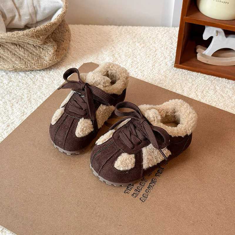 Children Cotton Shoes Leopard Print 2025 Winter New Boys Girls Retro Sports Shoes Kids Toddler Non-Slip Comfortable Casual ShoesT251105