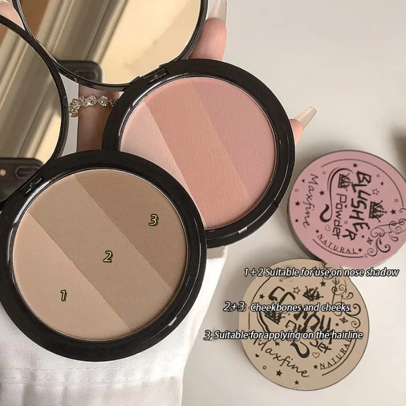 Bronzer Contour Palette Shadow Makeup Powder 3 Color Lasting Matte Glitter Nose powder blusher 250325