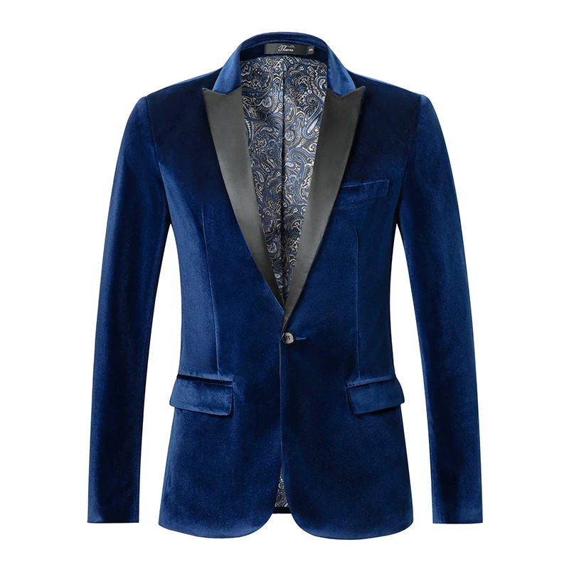 Blazer Mens Gentleman Versatile Wedding Velvet Fashion Business Korean Version Professional Casual Performance Host Blazer 251104CJ