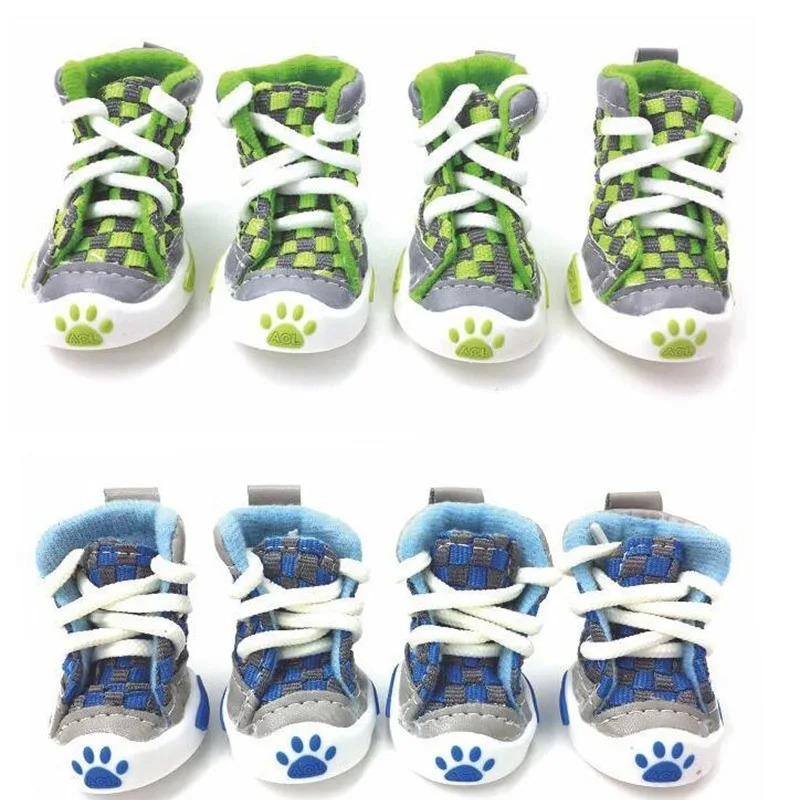 n 4pcs/Set Pet Dog Shoes Small Dog Puppy Boots Football Style Dog Summer Shoes For Small Pets Four Colors 250402